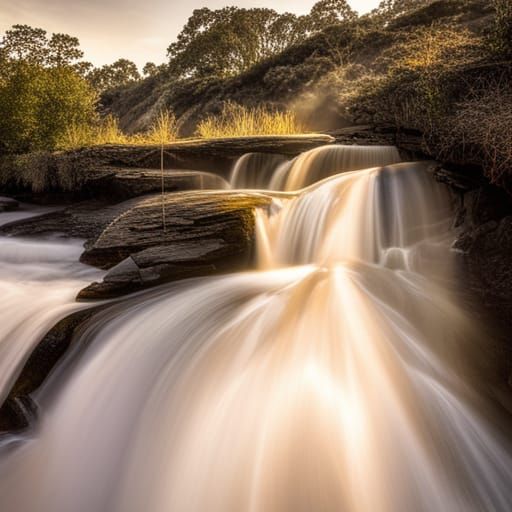 Orbs Reflecting Tranquility in Forest Fire, Digital Art