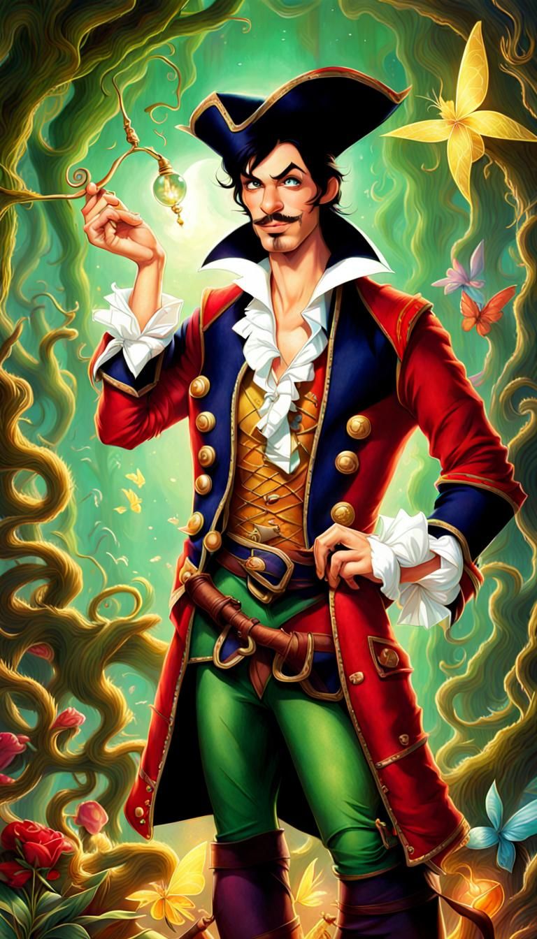 Captain Hook's Whimsical Transformation into Tinkerbell