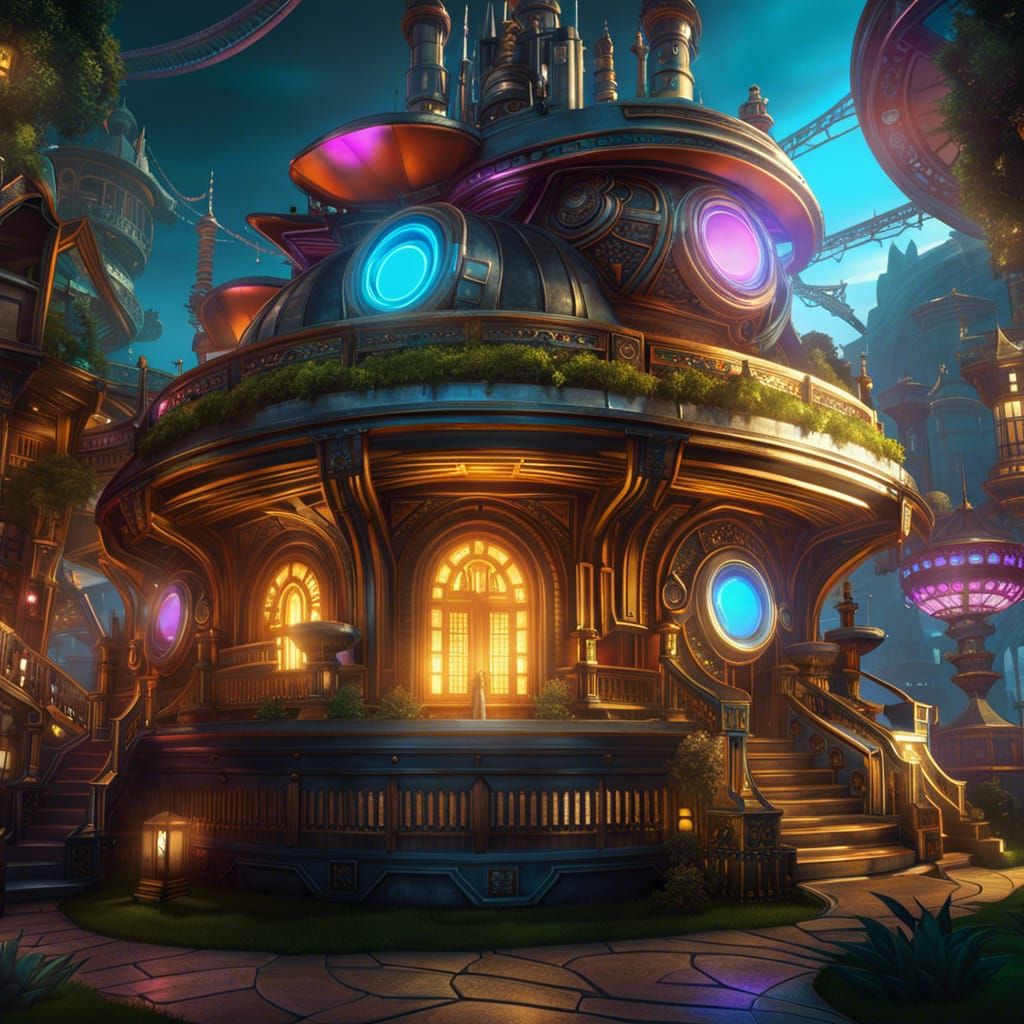 Fantasypunk Technopunk House in High Resolution