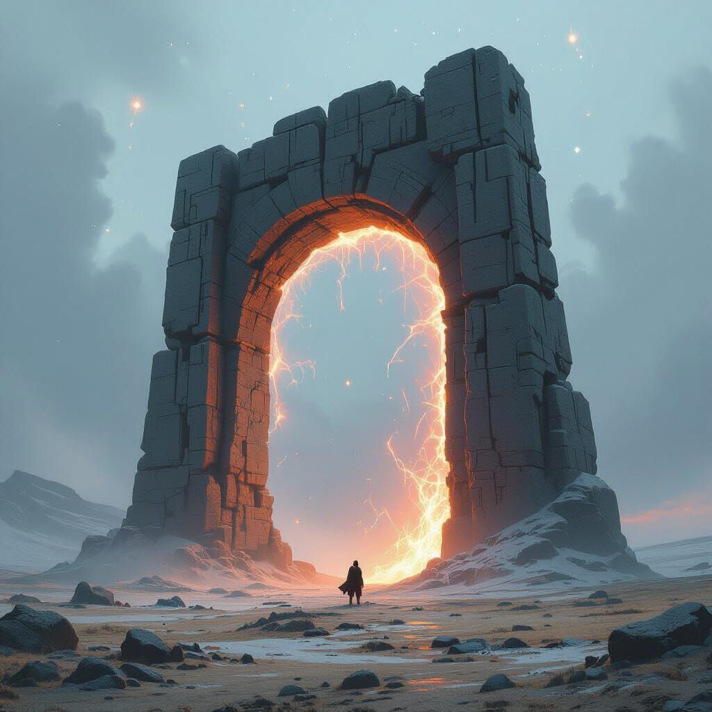 Ancient Archway Crackles with Arcane Energy in Tundra