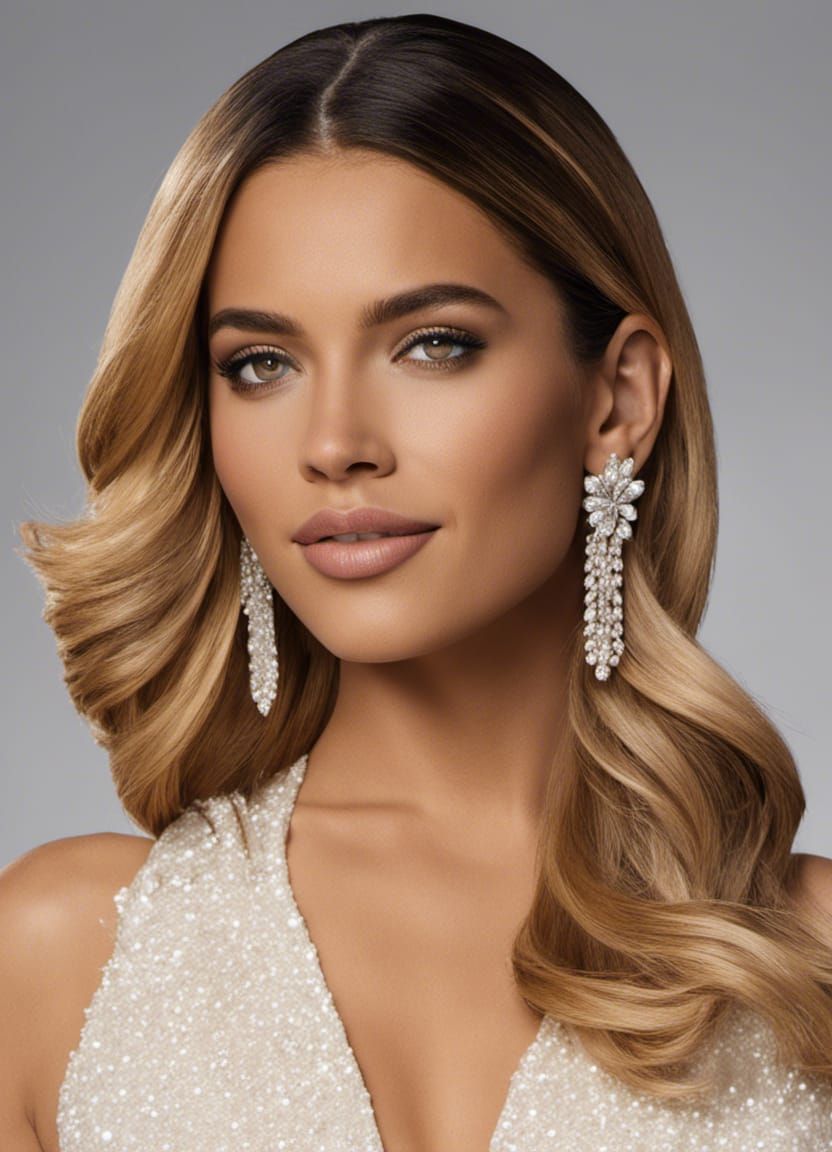 Ocean Goddess Sunset Portrait, Digital Art