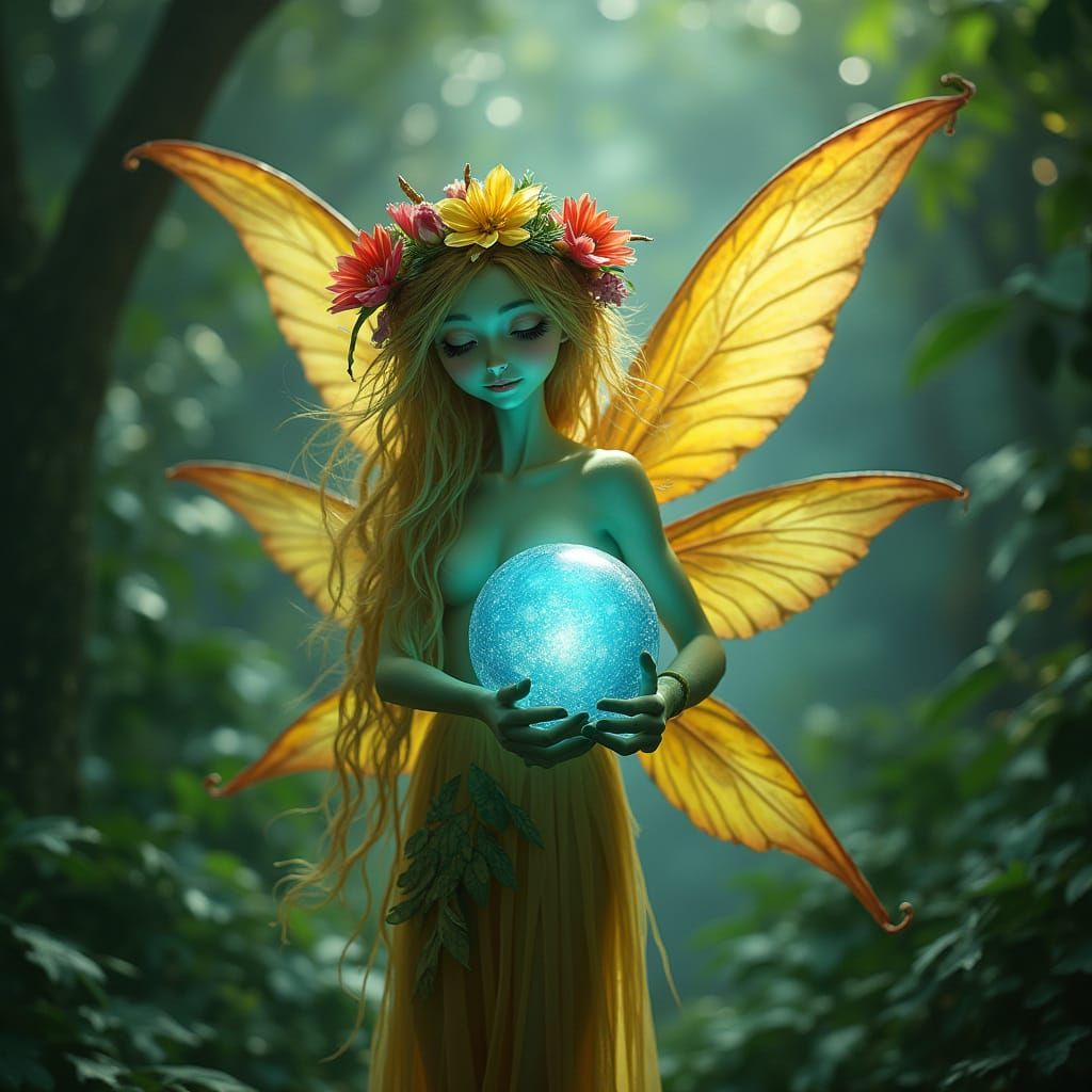 Mystical Nymph in Whimsical Rainforest