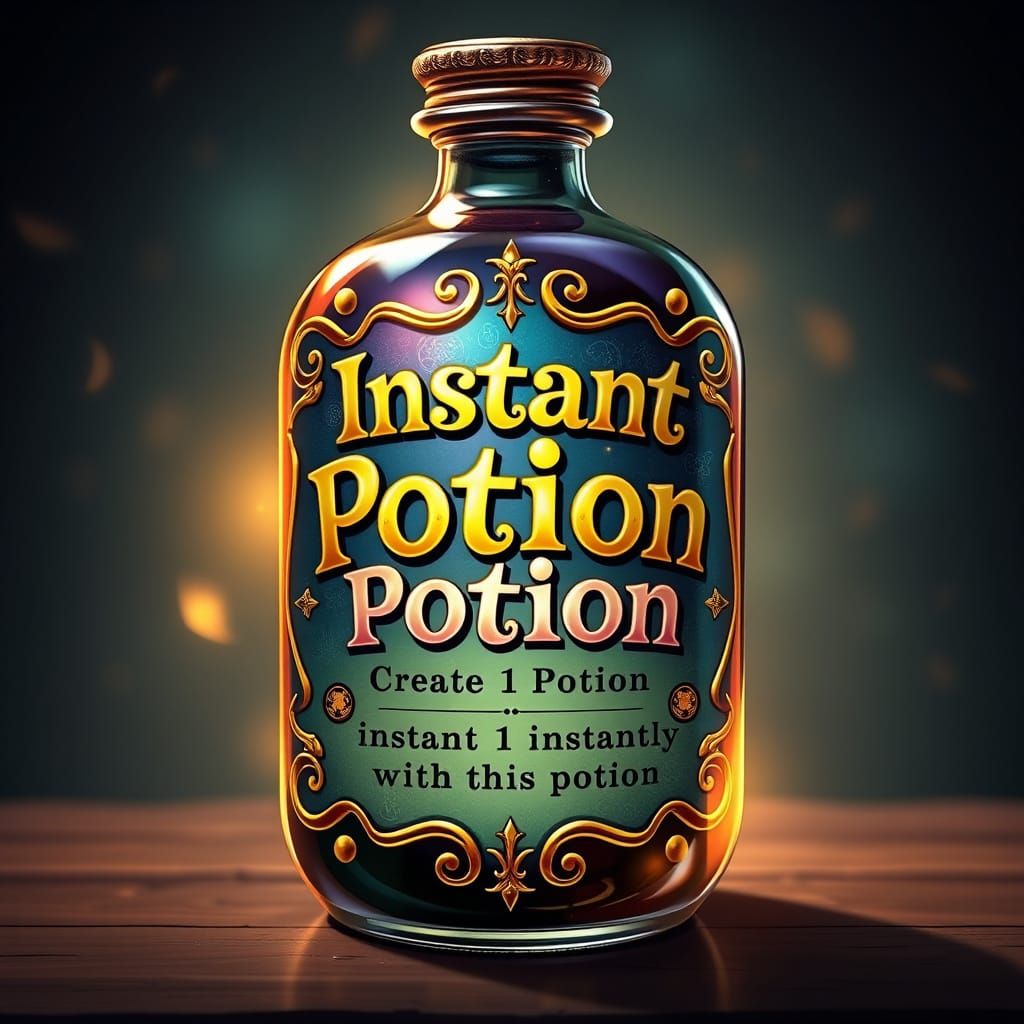 Magical Potion Bottle in Whimsical Style