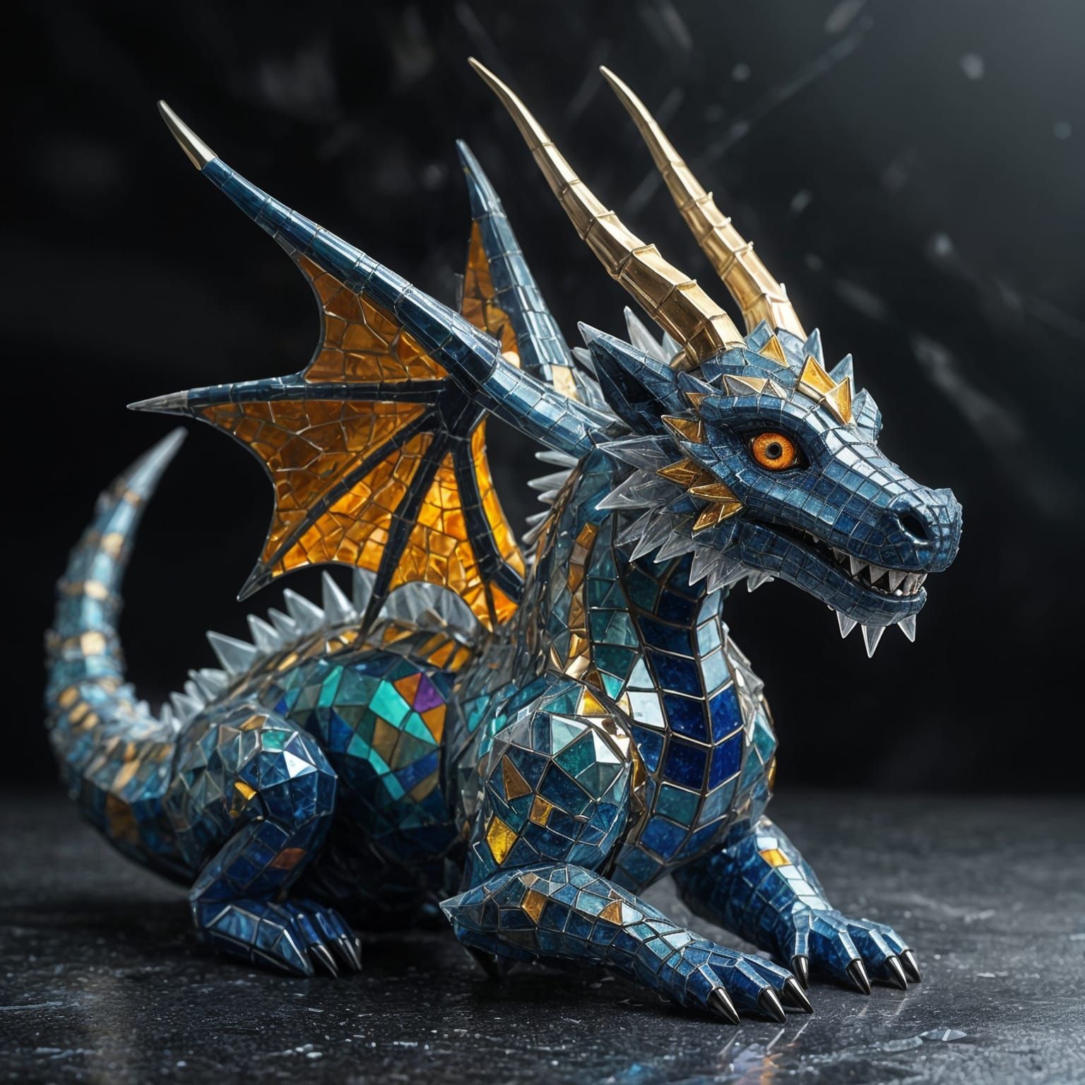 Mystical Frost Dragon in Vibrant Gemstone Hues