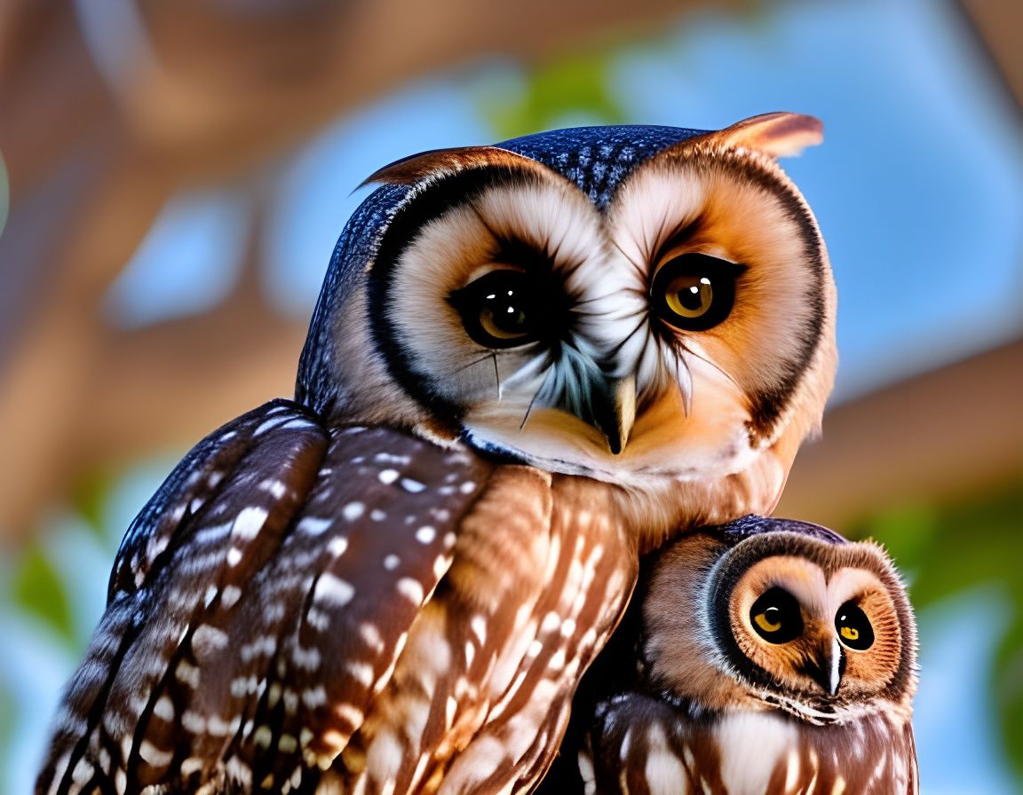 Boobook Owls: A Loving Embrace in Golden Hour