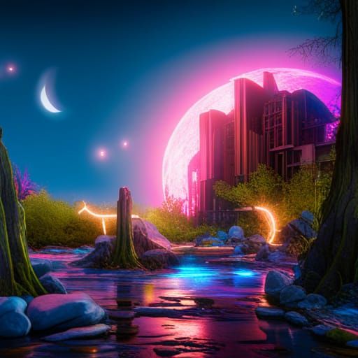 Fantastical Matte Painting in Deep Color