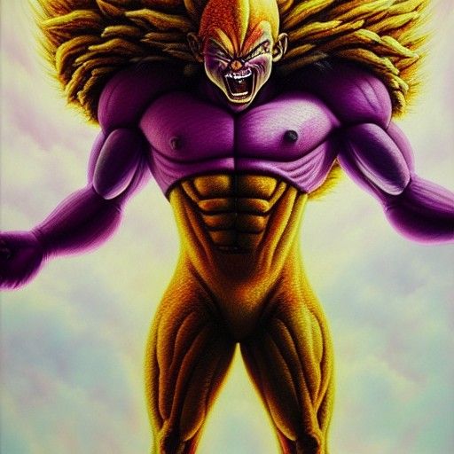 Frieza Super Saiyan 4 Orc: Hyperrealistic Acrylic Art