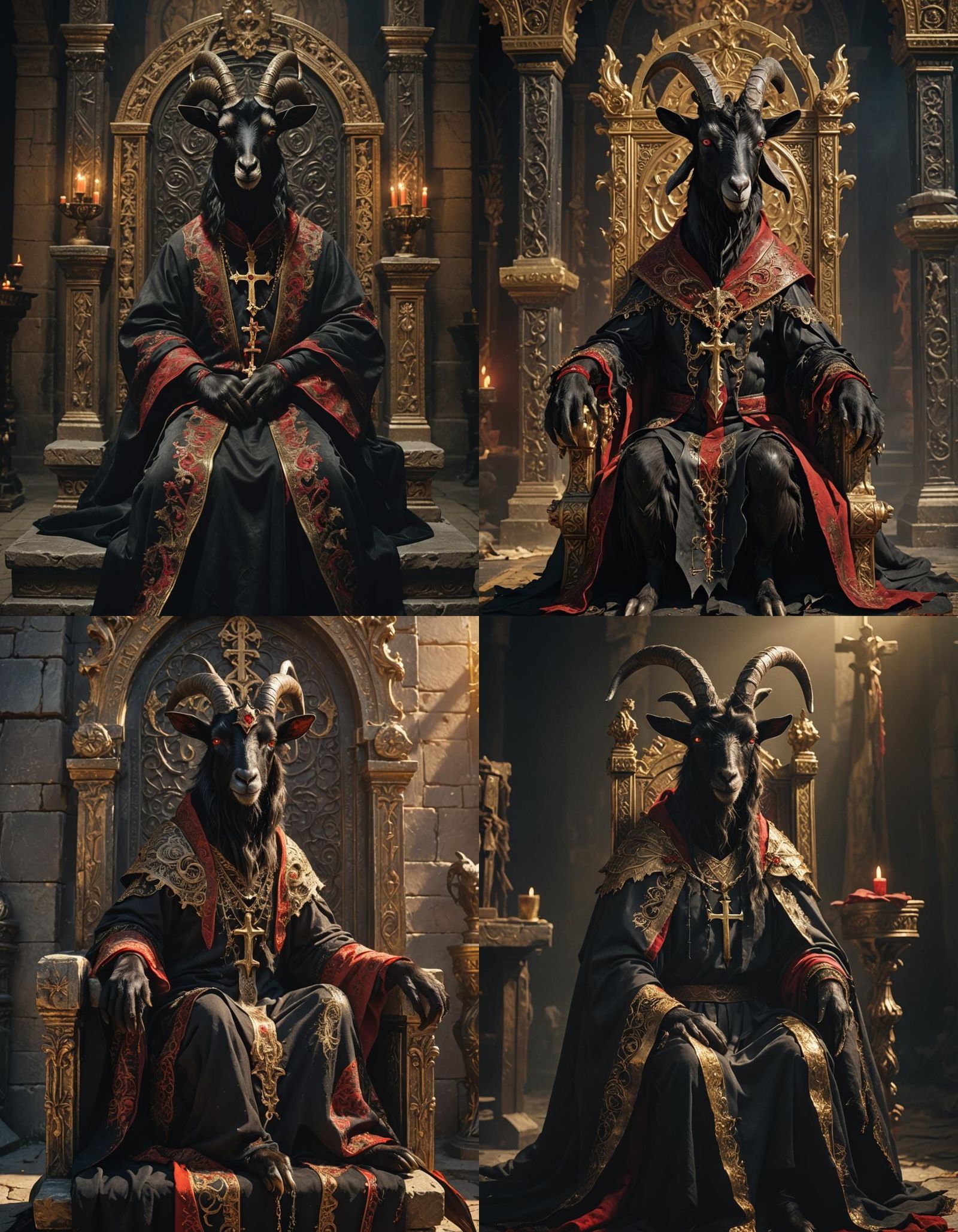 Evil Goat Enthroned: Hyperrealistic Cinematic Portrait