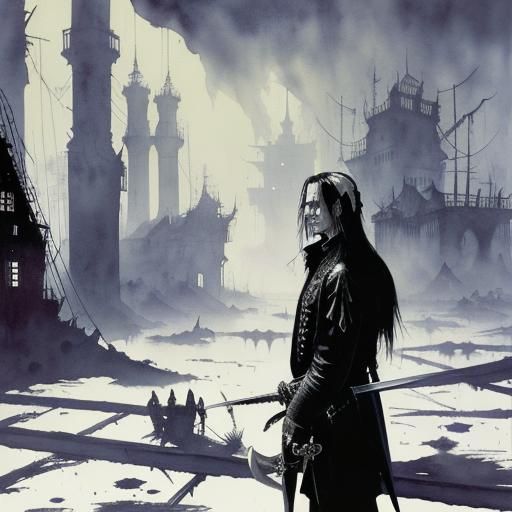 Eerie Pirate in Swamp, Stephen Gammell Style