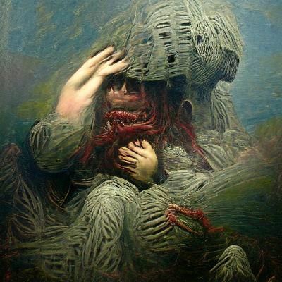 Post Traumatic Stress Horror in Doré Rutkowski Style