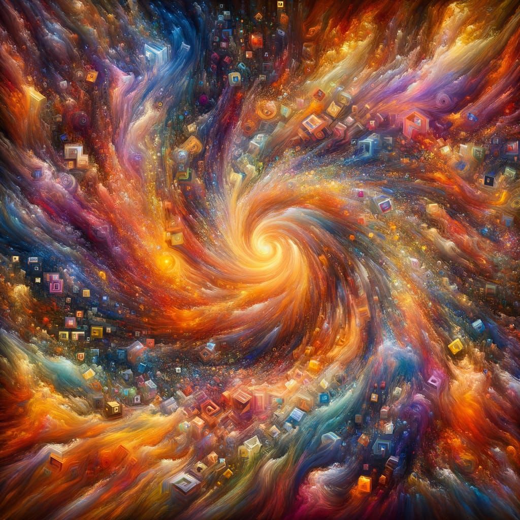 Abstract Chaos: A Whirlpool of Radiant Colors