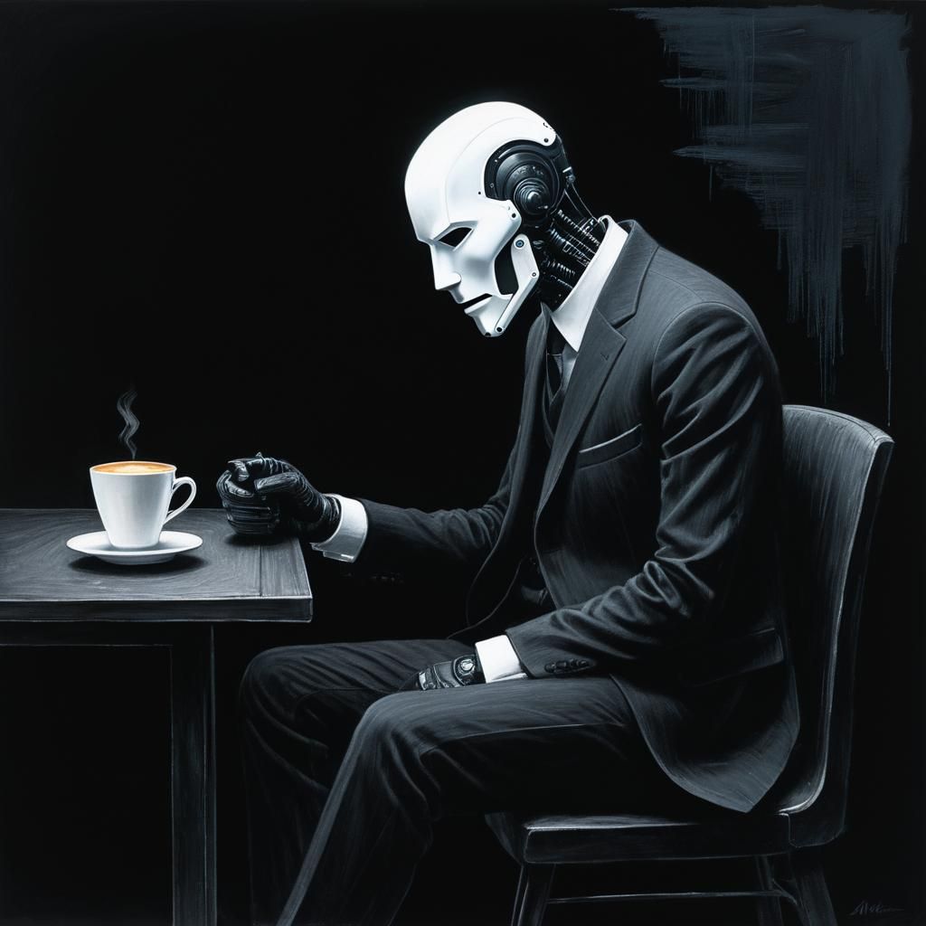 Eerie Android Portrait in Uncanny Valley Style