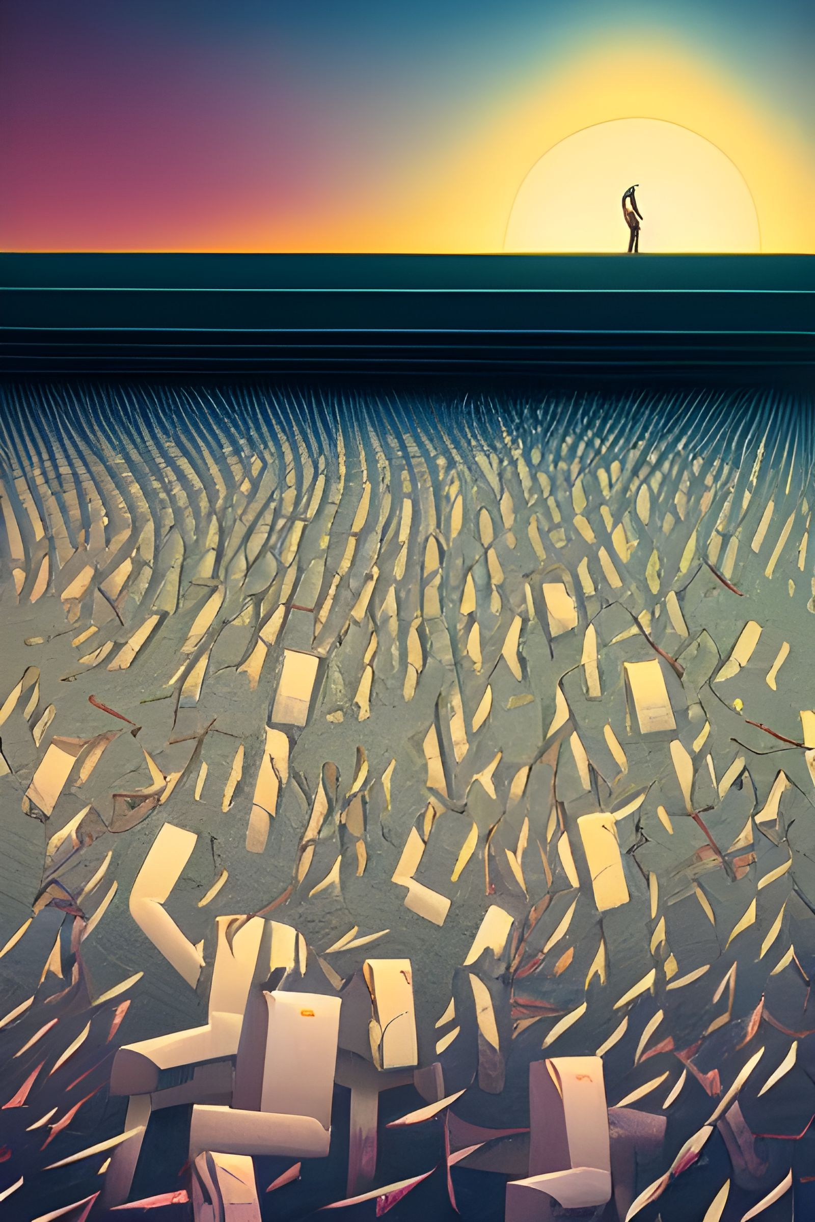 Ziggurat Dance Cult: Photorealistic Digital Illustration