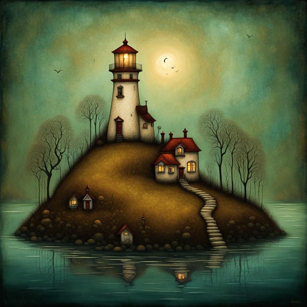 Art Nouveau Lighthouse in Enchanted World