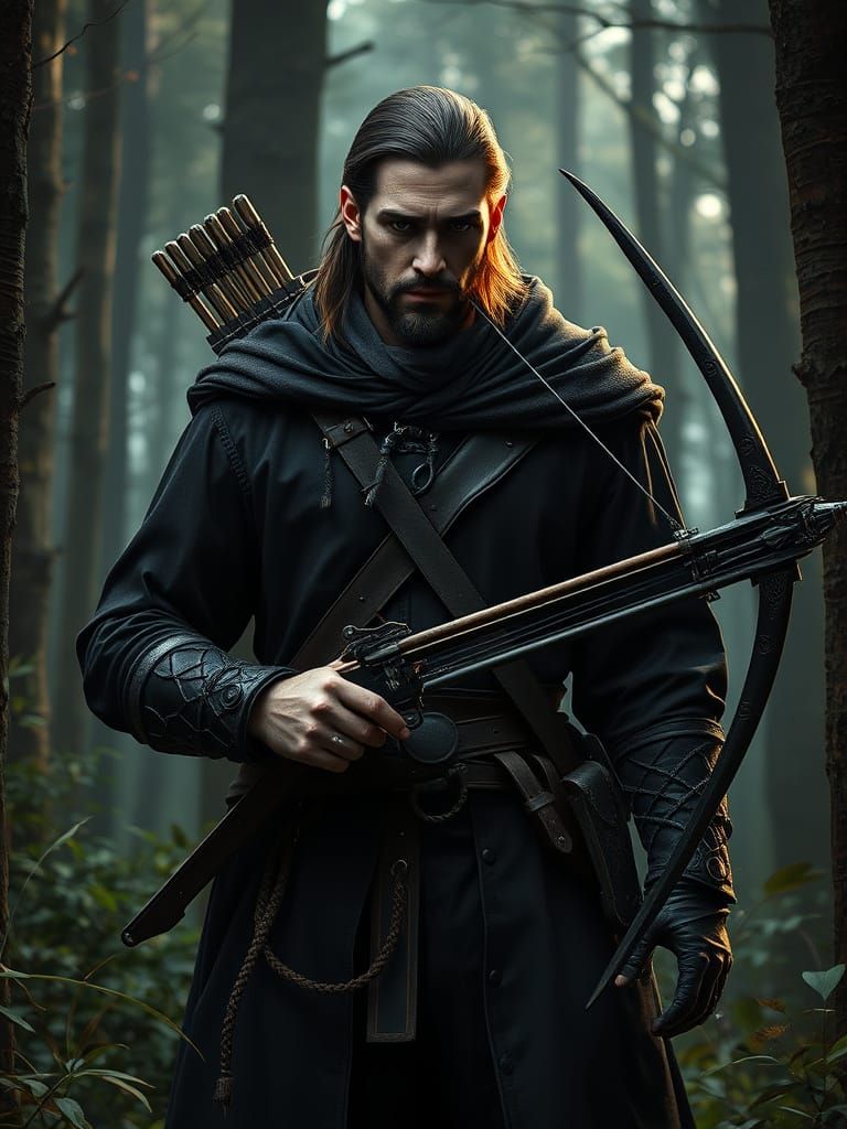 Medieval Warrior Van Helsing Hunts in the Fantastical Woods