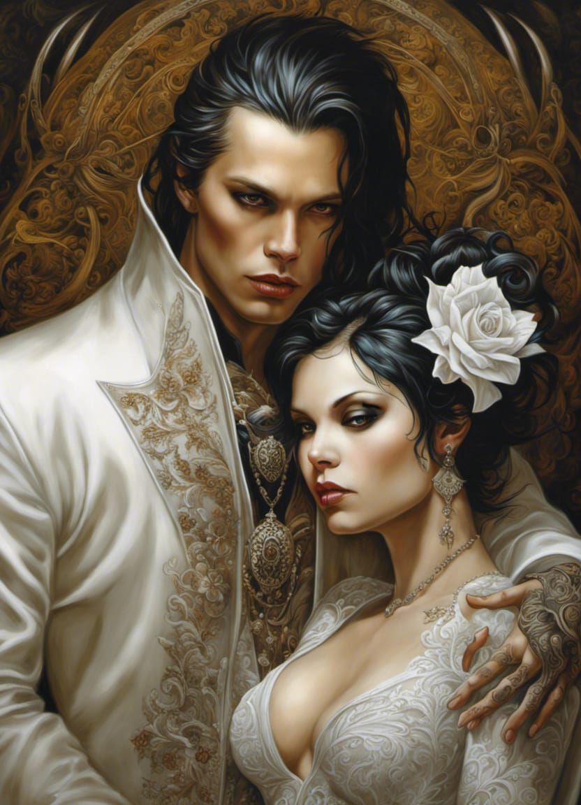 Man in Bridal Dress: Digital Oil Painting