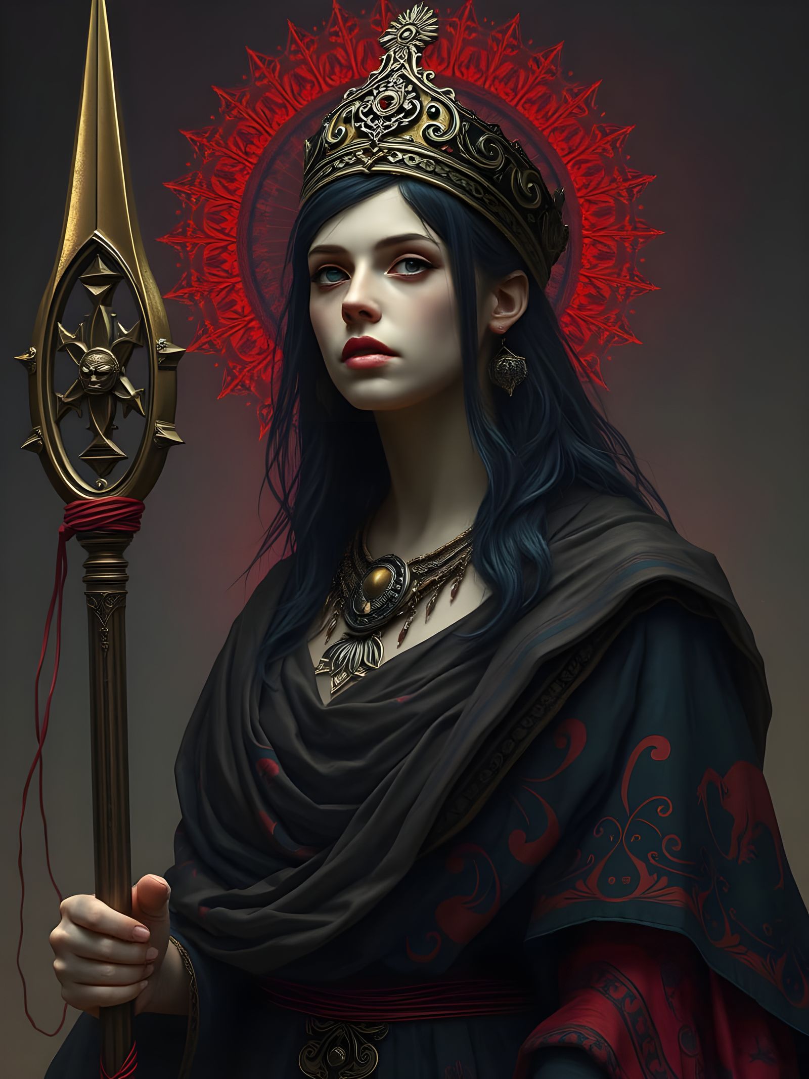 Tamora, Queen of the Goths from the play Titus Andronicus.