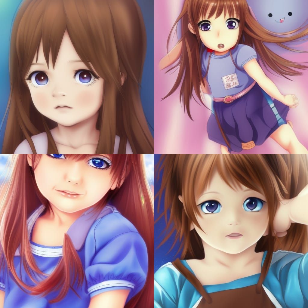 Toddler Portrait in Anime Style