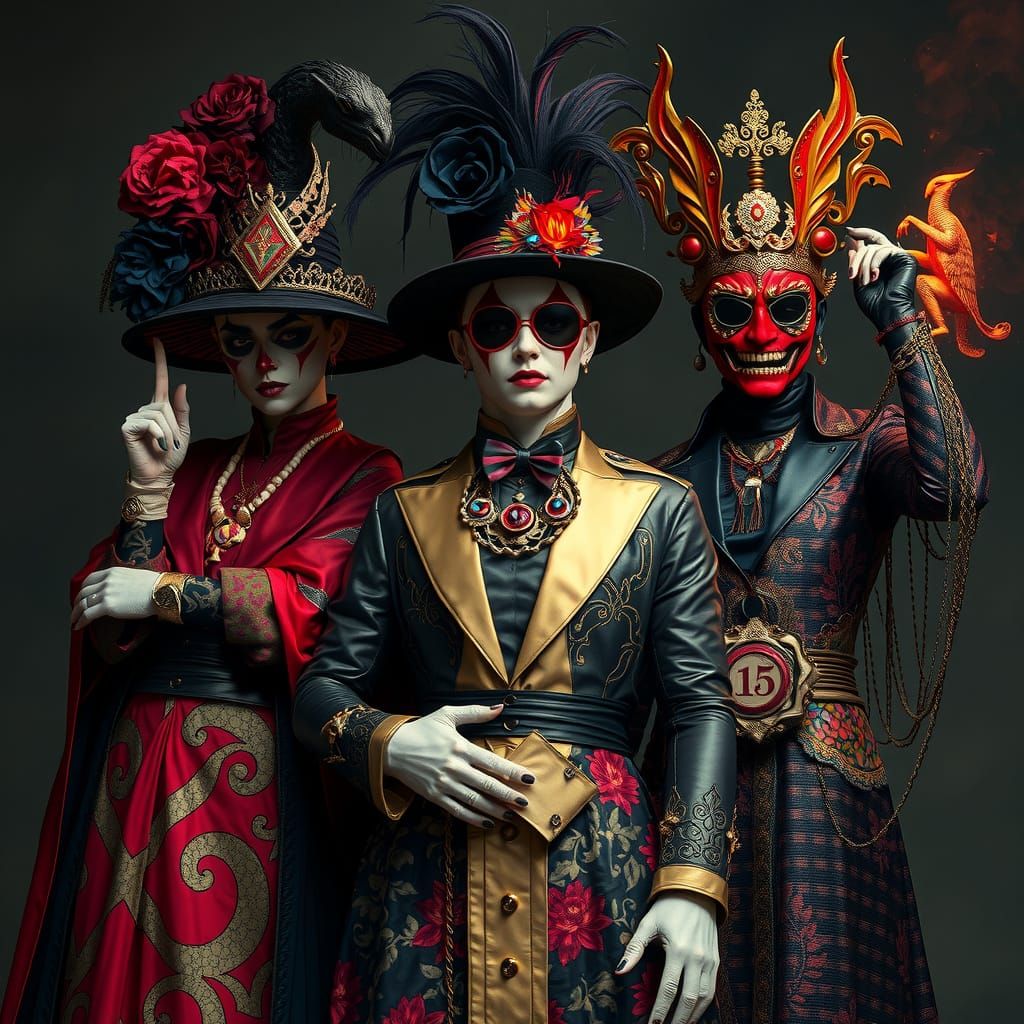 Extravagant Figures in Cyberpunk Style