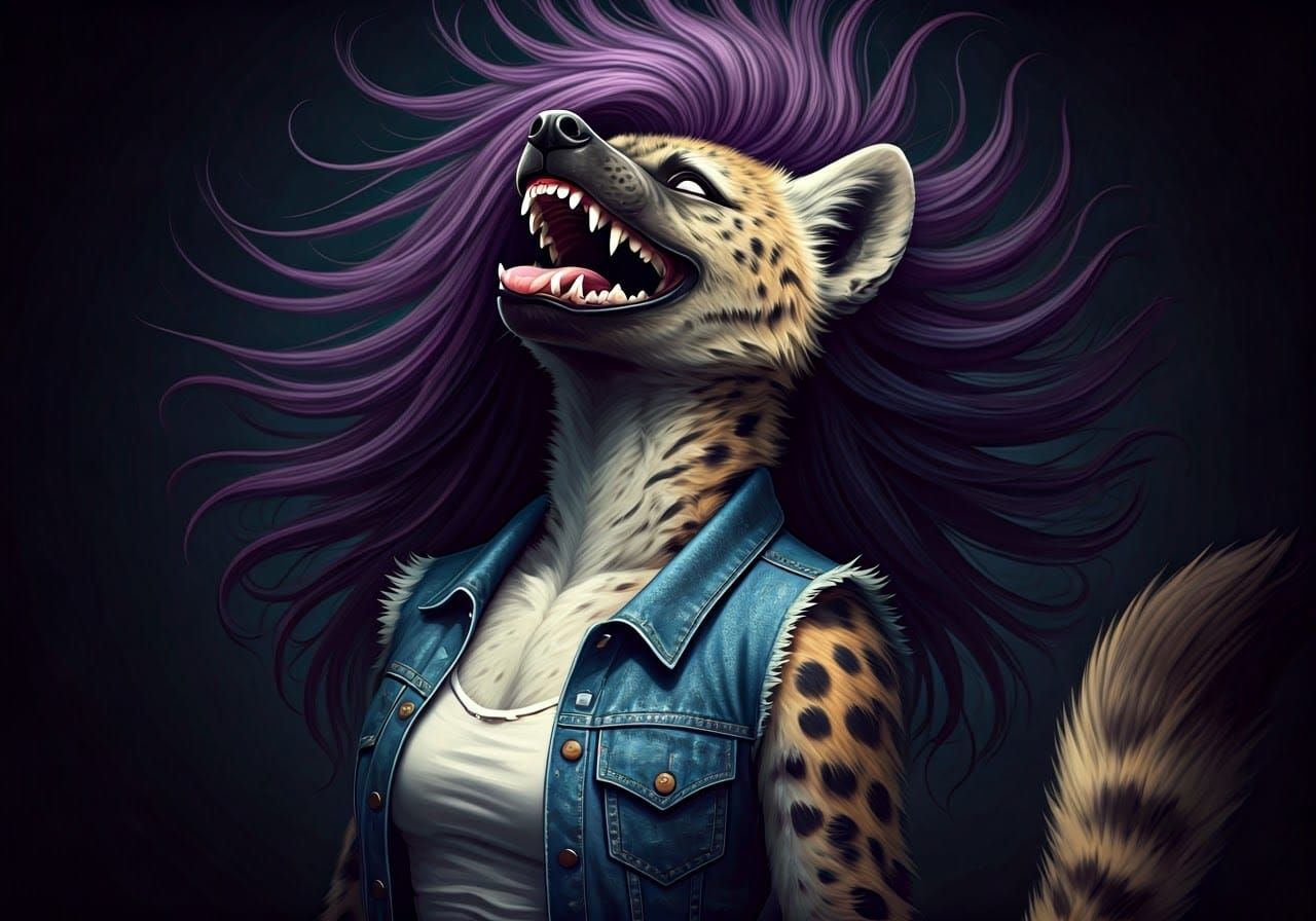 Laughing She-Hyena in Dreamlike Purgatory