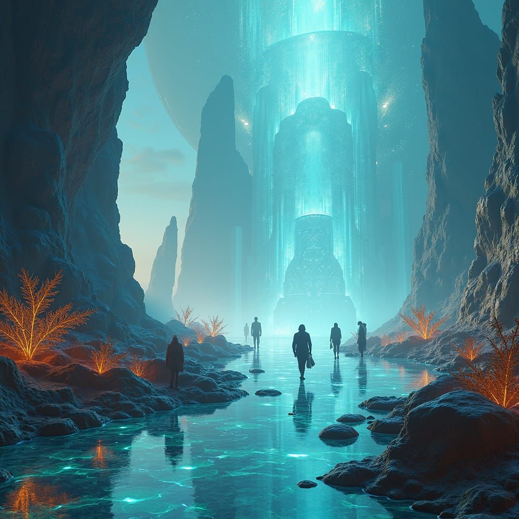 Ethereal UFOScape in the Style of Syd Mead