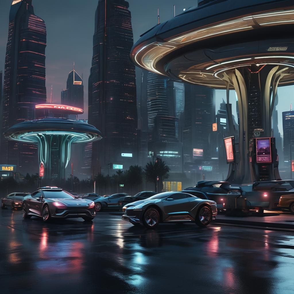 Aliens Arrive in a Futuristic City in Digital Art