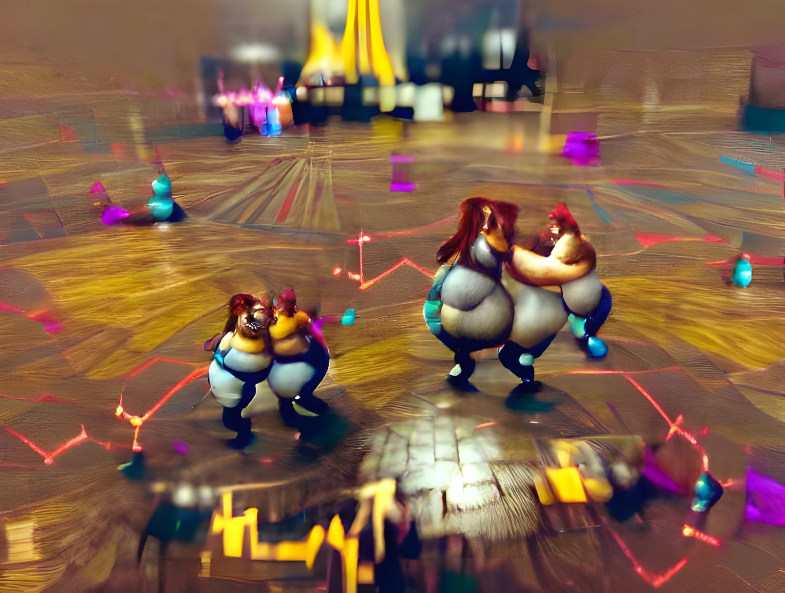 Tilt-Shift Dance: Bulbous Figures Charleston