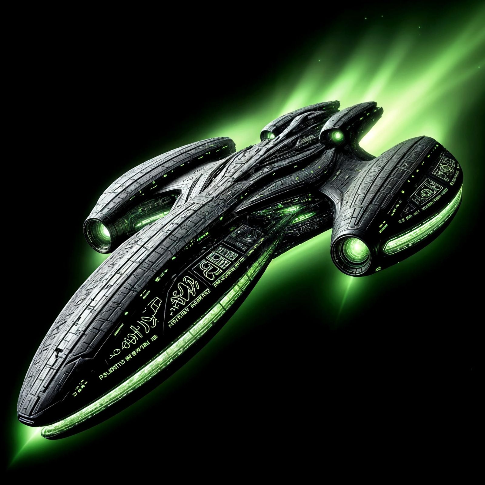 Imperial Warship of the Krell Imperium in Dark Metallic Hues