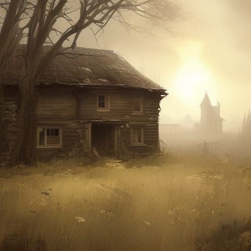 Sinister Abandoned Cottage in Detailed Style
