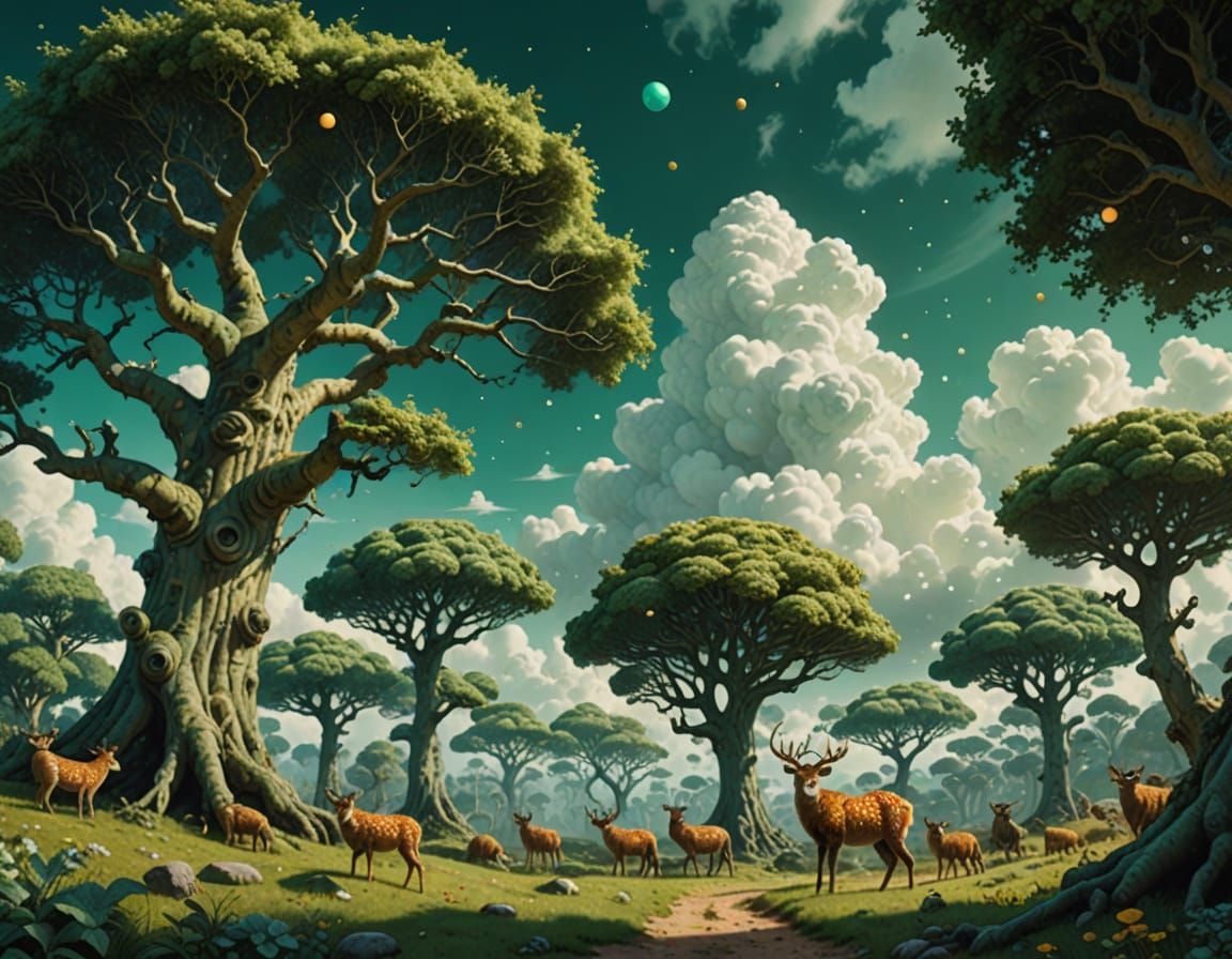 Polka Dot Fantasy: A Surreal Digital Rendering