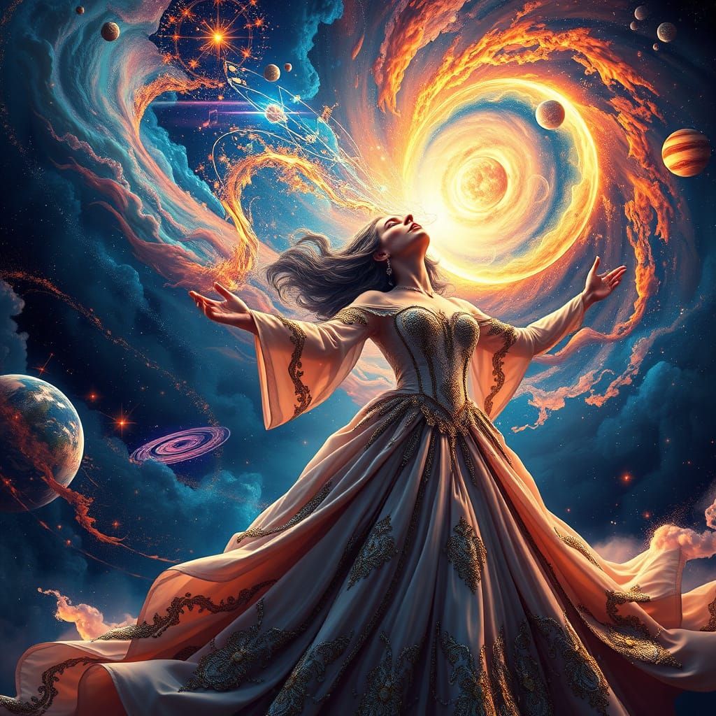 Ethereal Opera Singer Creates Cosmic Vortex in Hyper-Detaile...