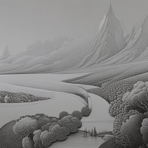 Abstract Line Drawing with 3D Elements