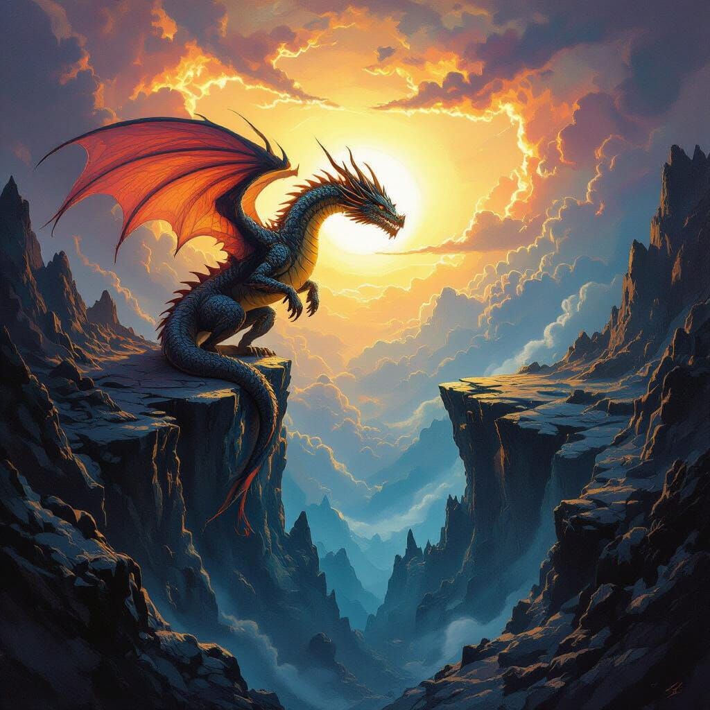 Dragon in Duality: Light and Darkness Clash