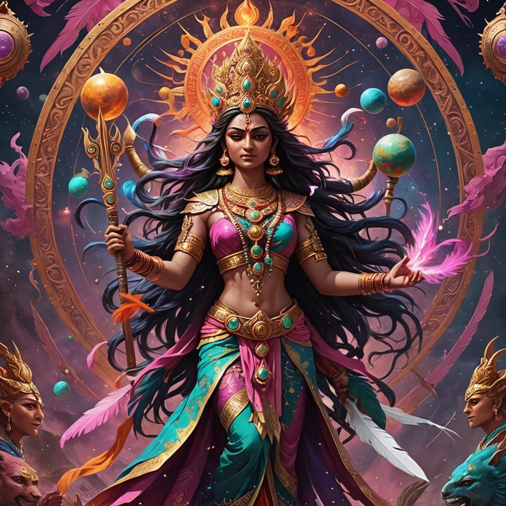 Maha Devi: Hindu Goddess in Mystical Universe