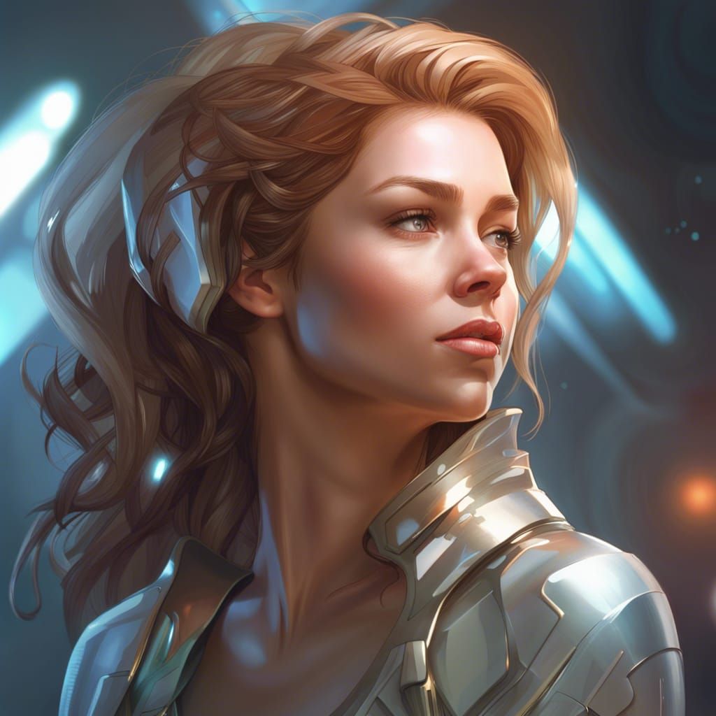 Sci-Fi Woman Portrait in Digital Art Style
