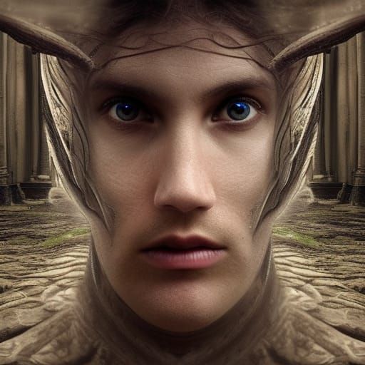 Worm with Human Face: Digital Matte Painting