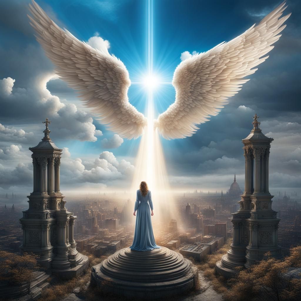 Angel in Blue Sky: Digital Matte Painting