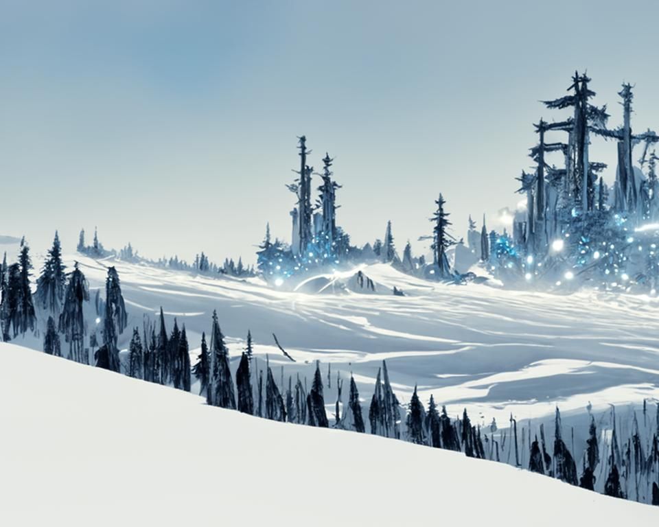 Snowy Taiga Digital Artwork Landscape