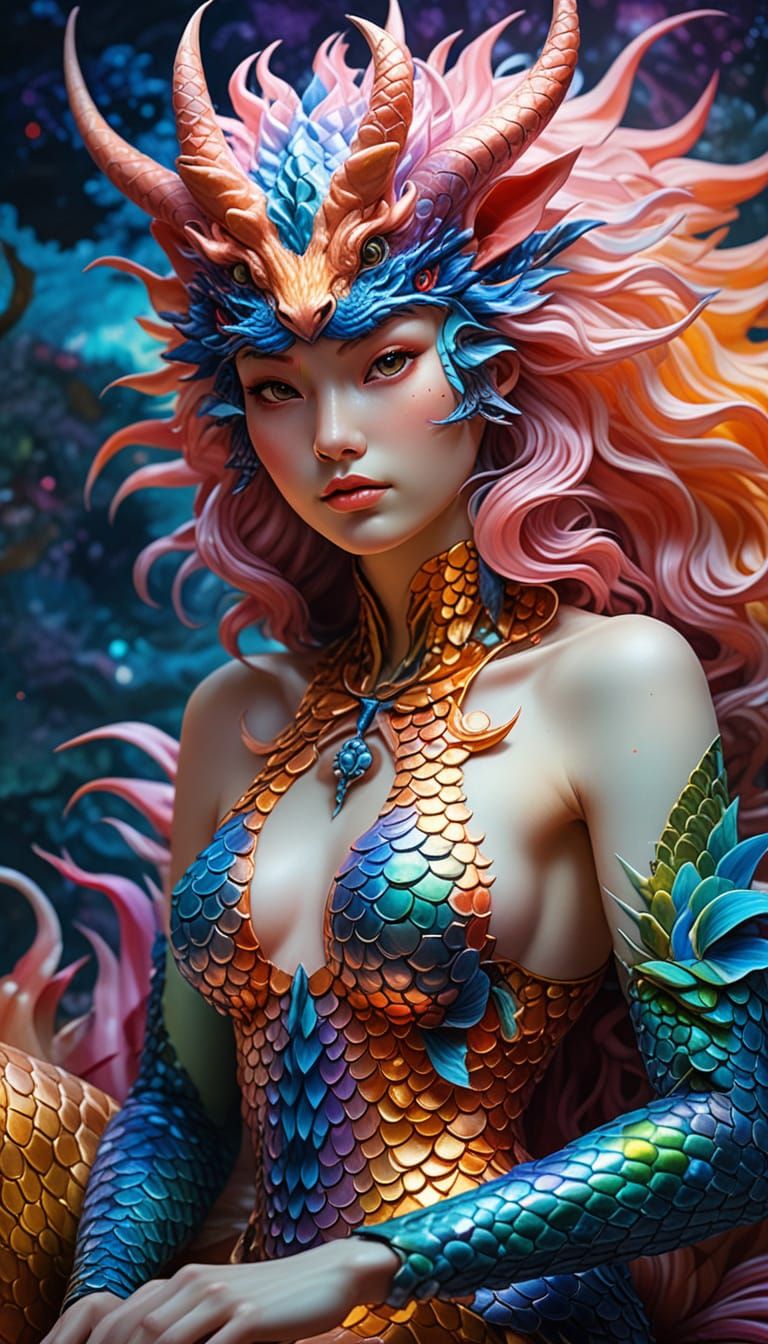 Surreal Nue Portrait in Oil Painting Style