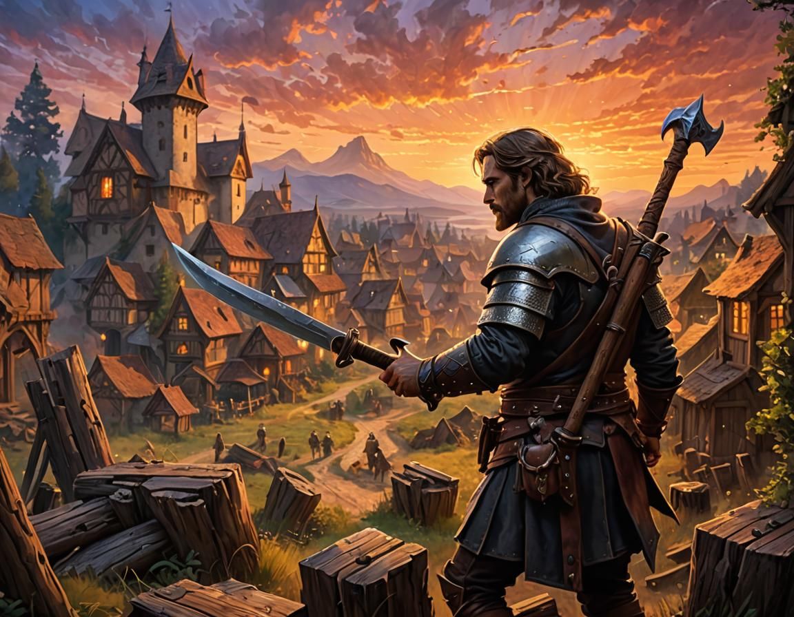 Fantasy Wall of Wood in Digital Watercolor