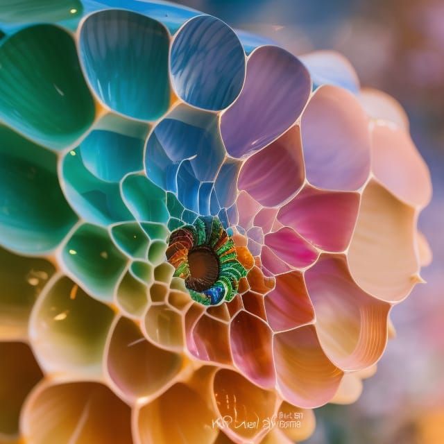 Rainbow Nautilus Shell Sunset: Anime Key Visual