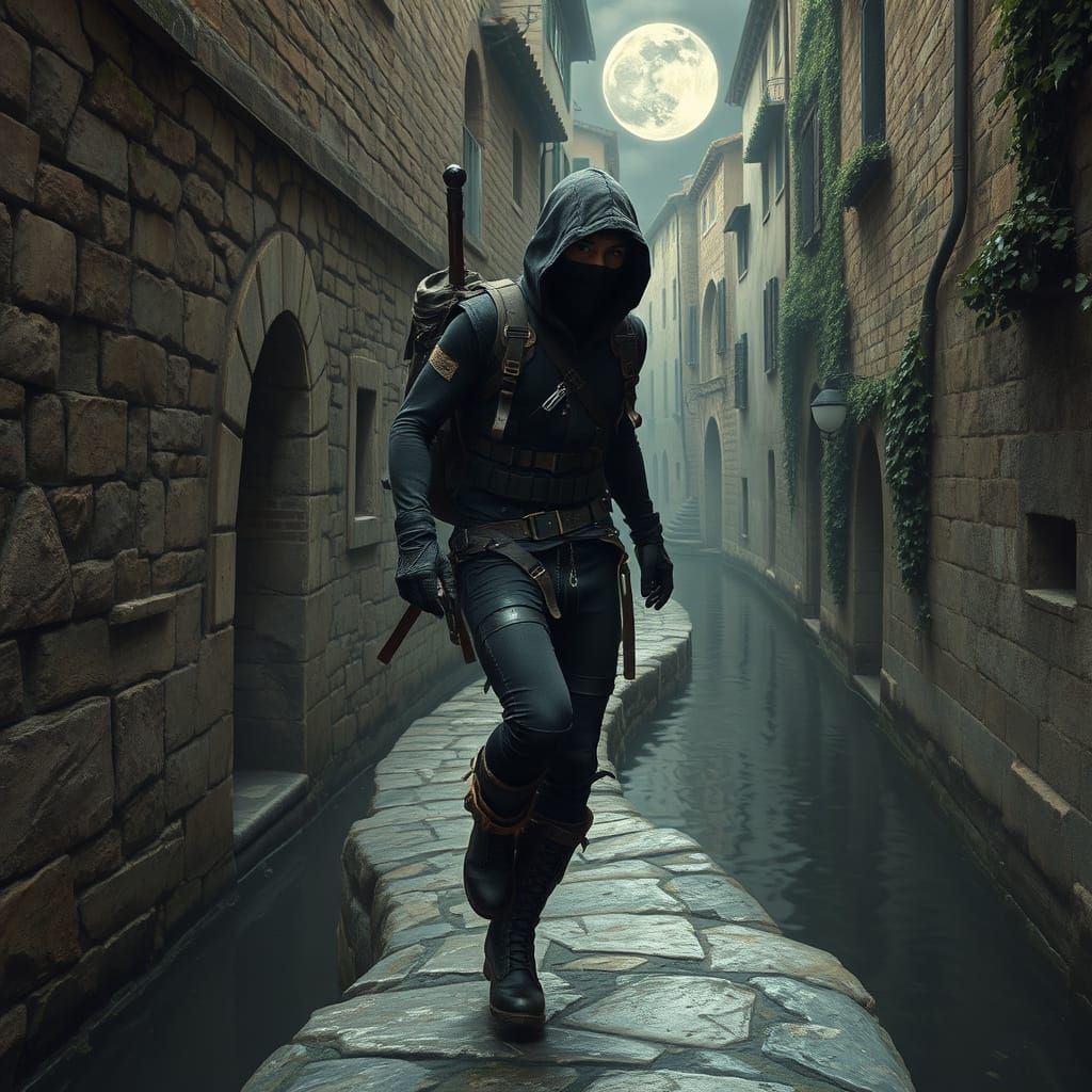 Dieselpunk Ninja Embarks on a Mysterious Quest in a Haunting...