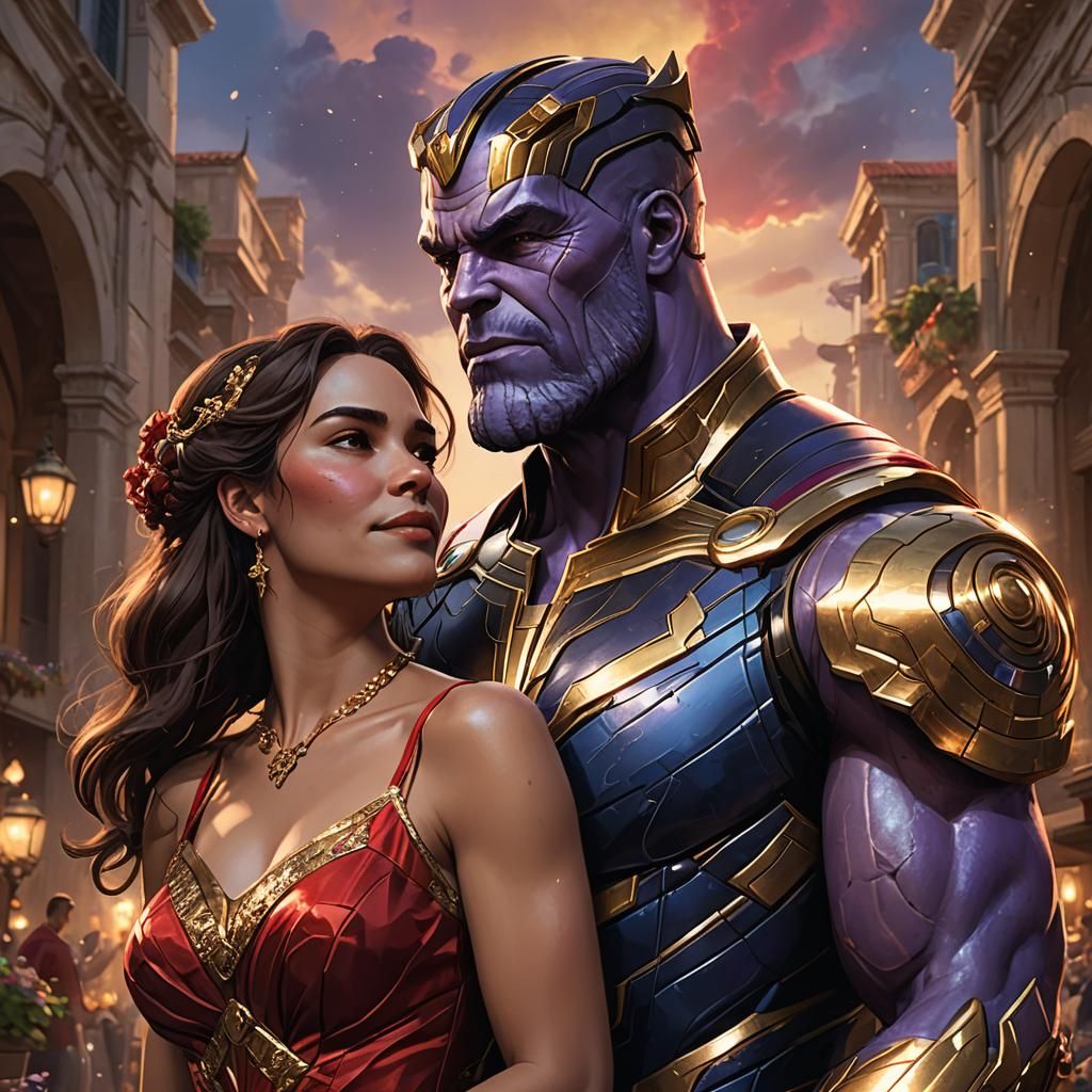 Thanos in Love Portrait, Artgerm Style