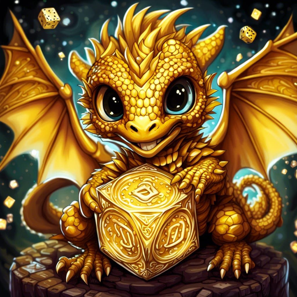 Quirkle, The Golden Baby Dragon