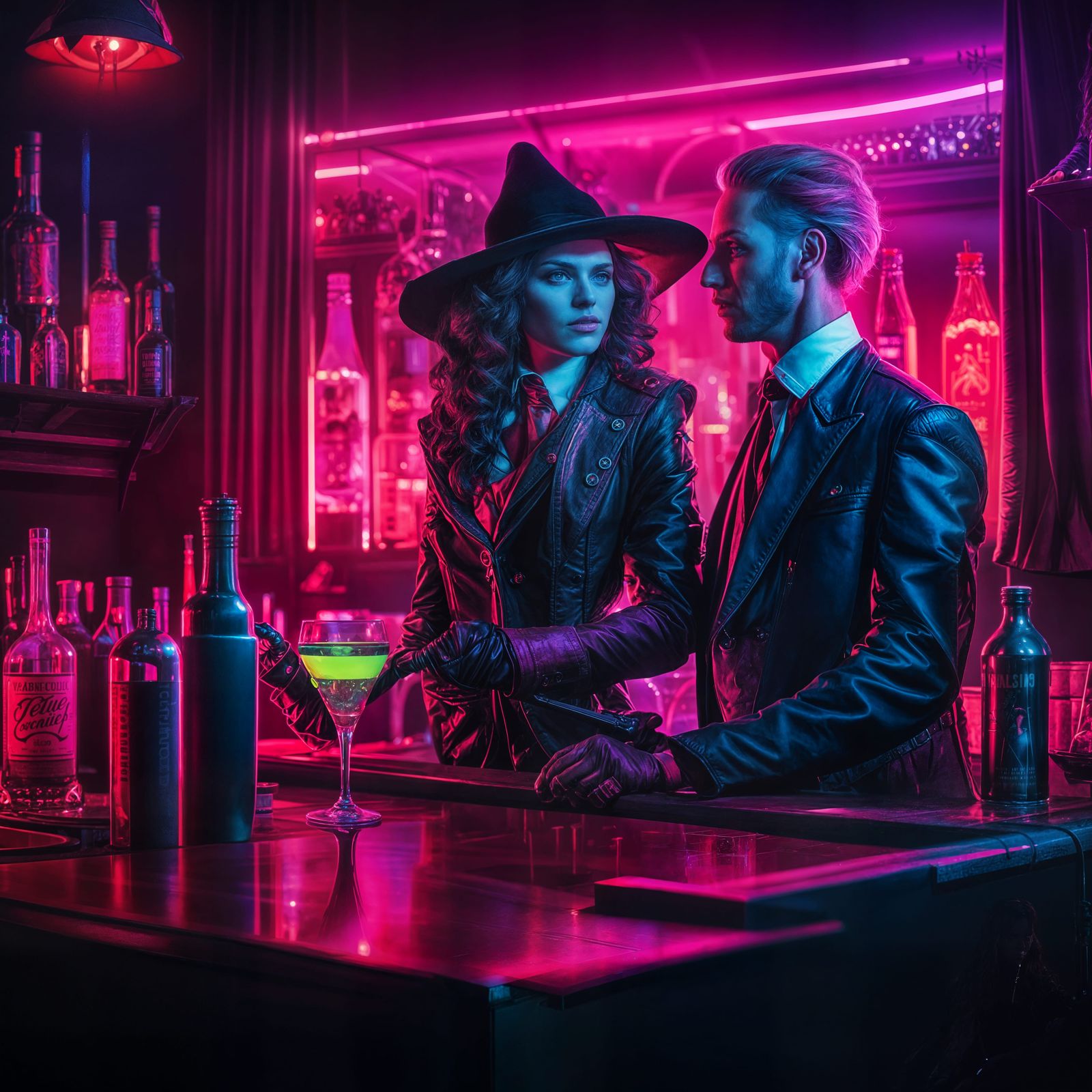 Van Helsing meets a Vladimir the Vampireress for cocktails.