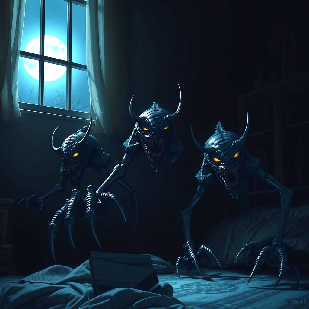 Creepy Creatures Emerging from Shadows