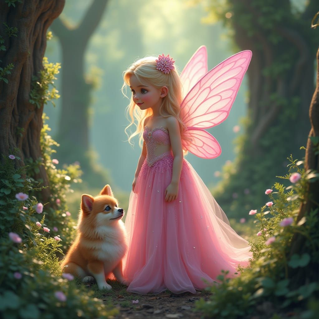 Ethereal Fairy in Whimsical Forest Setting