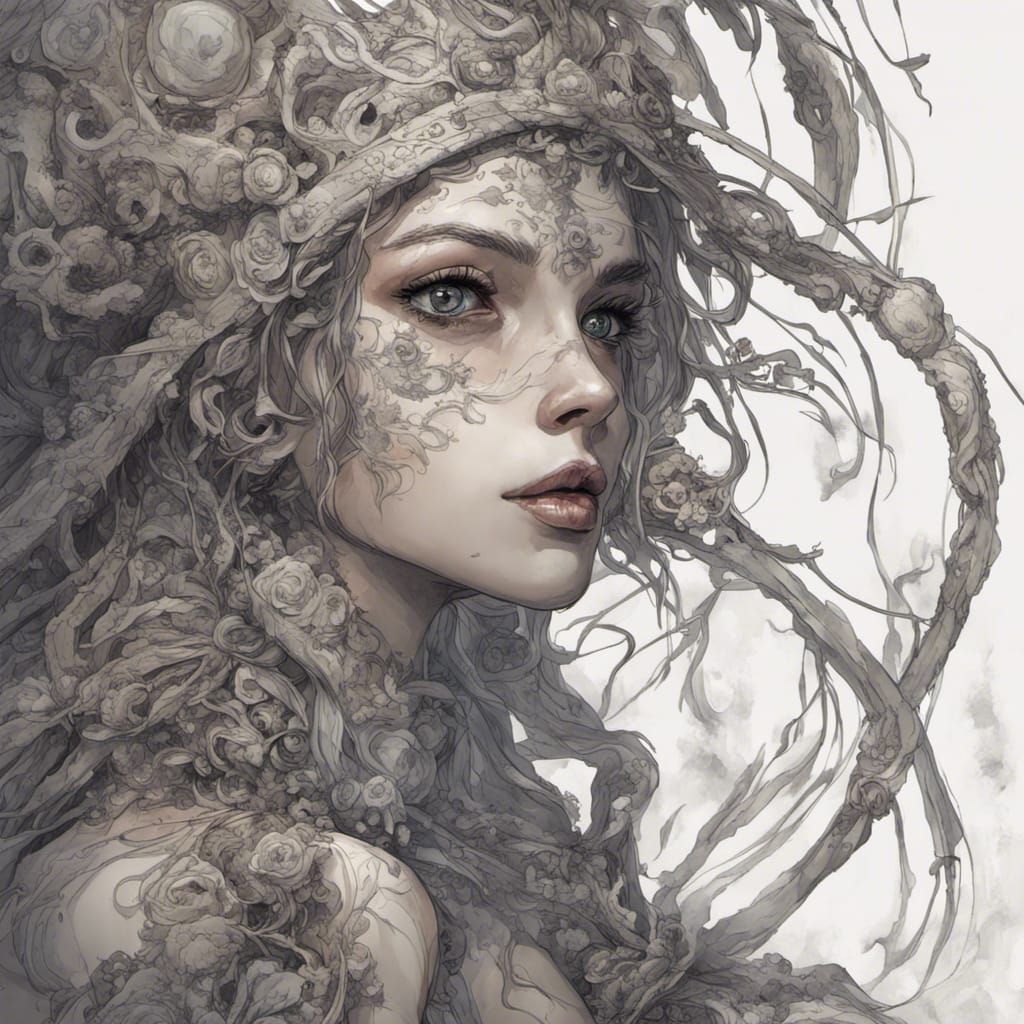 Hyperrealistic Zombified Woman in Cinematic HDR