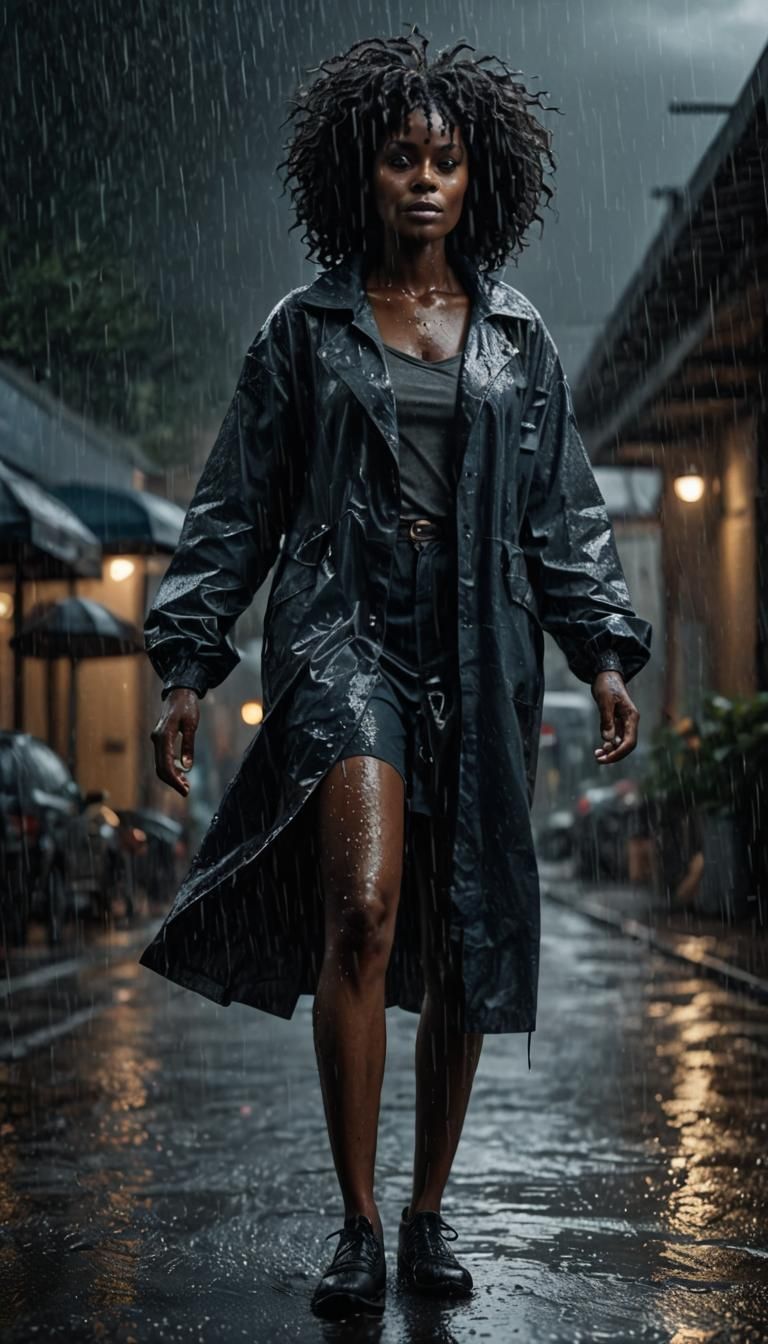 An exquisite portrait of an African woman with deep ebony sk...