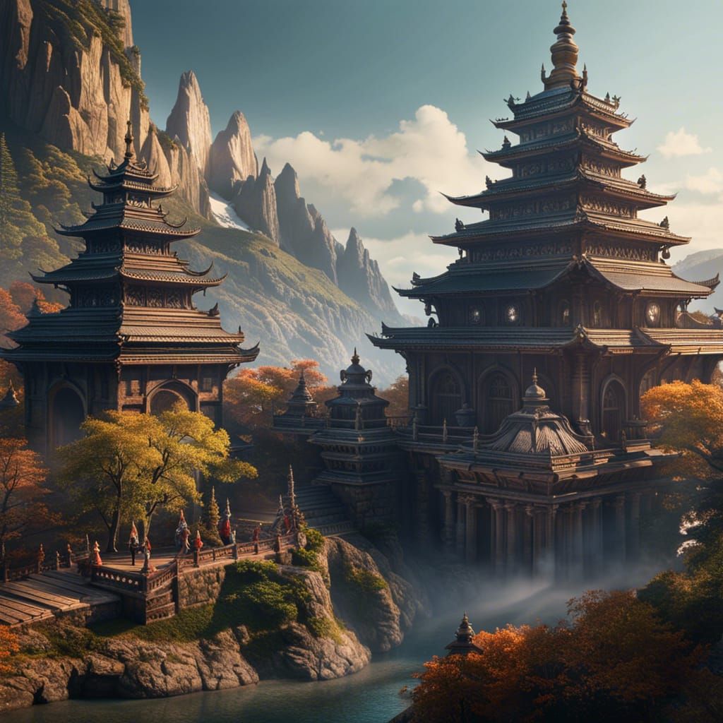 Buddhist Monk Meditating at Shiva Temple